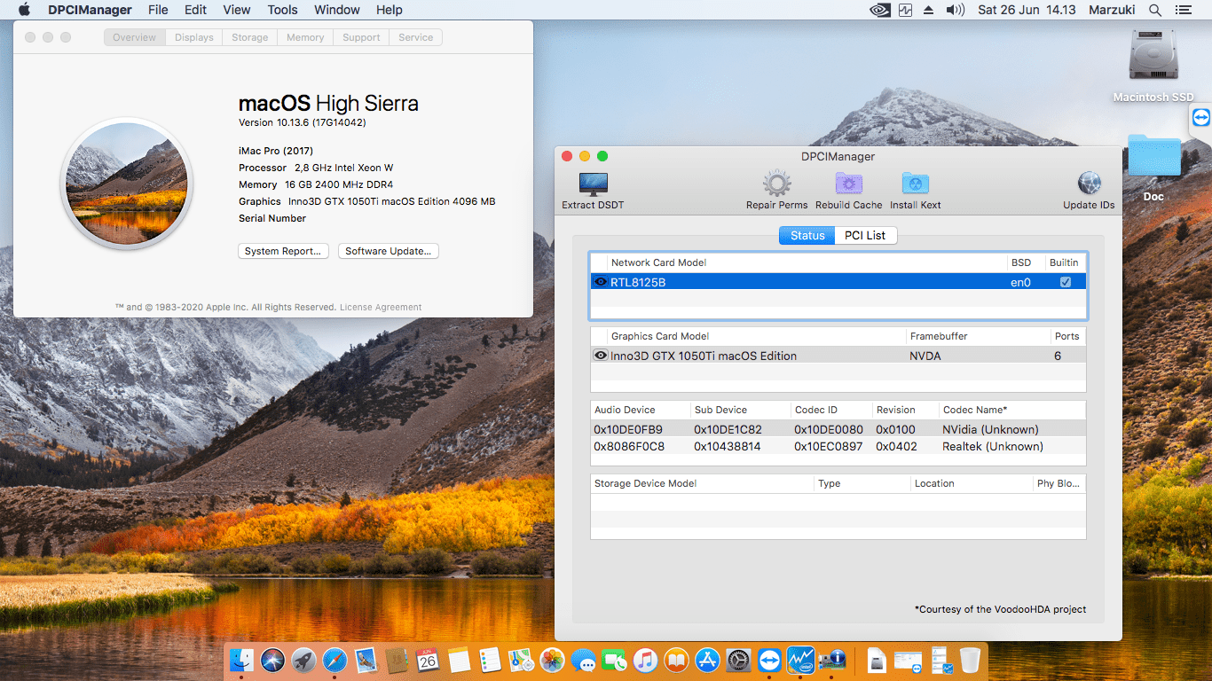 Success Hackintosh macOS High Sierra 10.13.6 Build 17G14042 in Asus Prime Z590P + Intel Core i9 10900F + Inno3D GTX 1050Ti